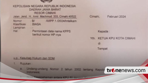 Heboh Surat Polisi Di Jawa Barat Minta Data KPPS, Bawaslu Jabar Mengaku ...