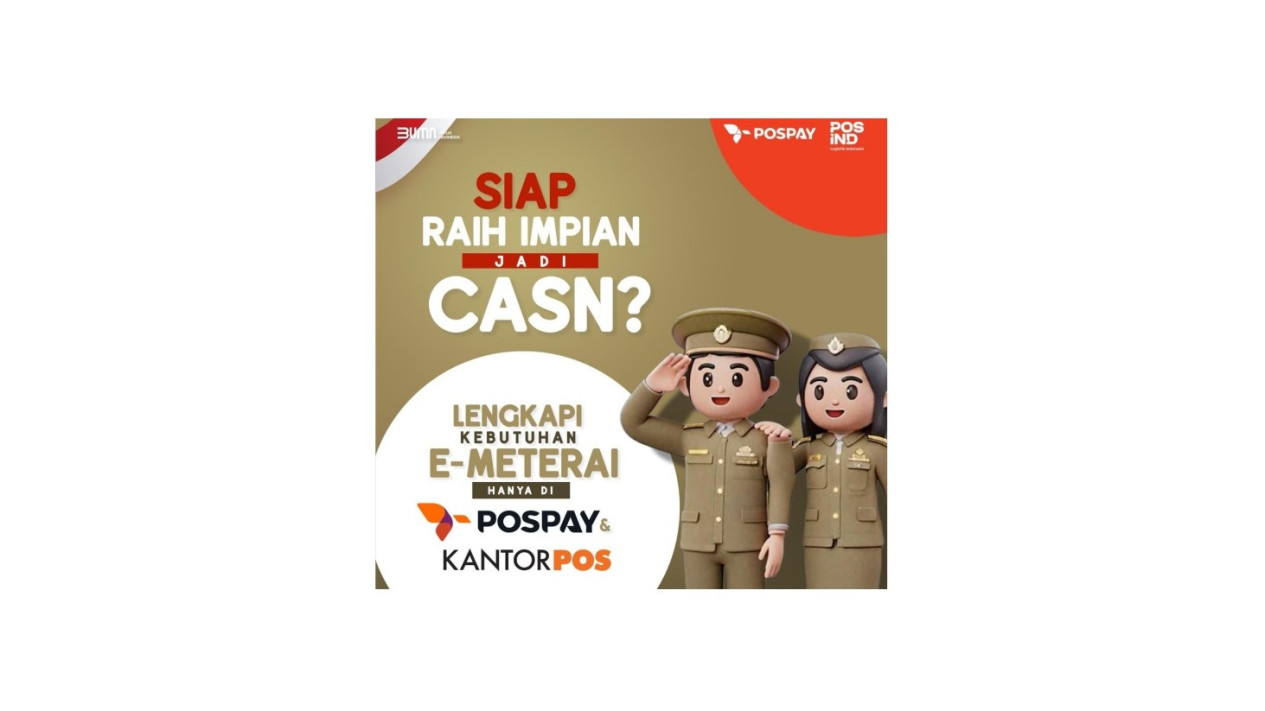 Jadi Syarat Pendaftaran CASN, Ini Cara Beli e-Meterai di Pospay dan Kantorpos
            - galeri foto