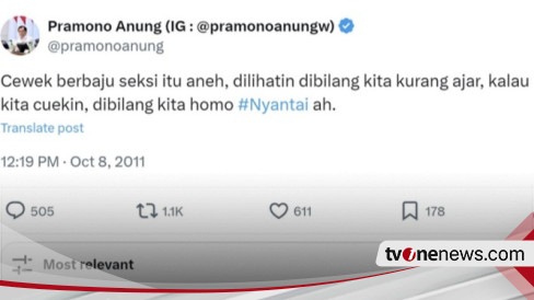 Bukan Cuma Tweet Ridwan Kamil, Tweet 'Vulgar' Pramono Anung Tahun 2010-2011 Kembali Di-retweet Netizen