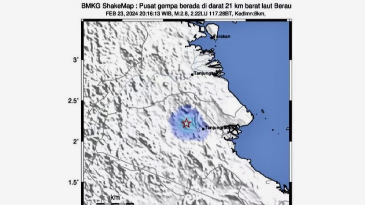 Berau Duguncang Gempa Bumi M5,6, BMKG Sebut Akibat Sesar Mangkalihat
            - galeri foto