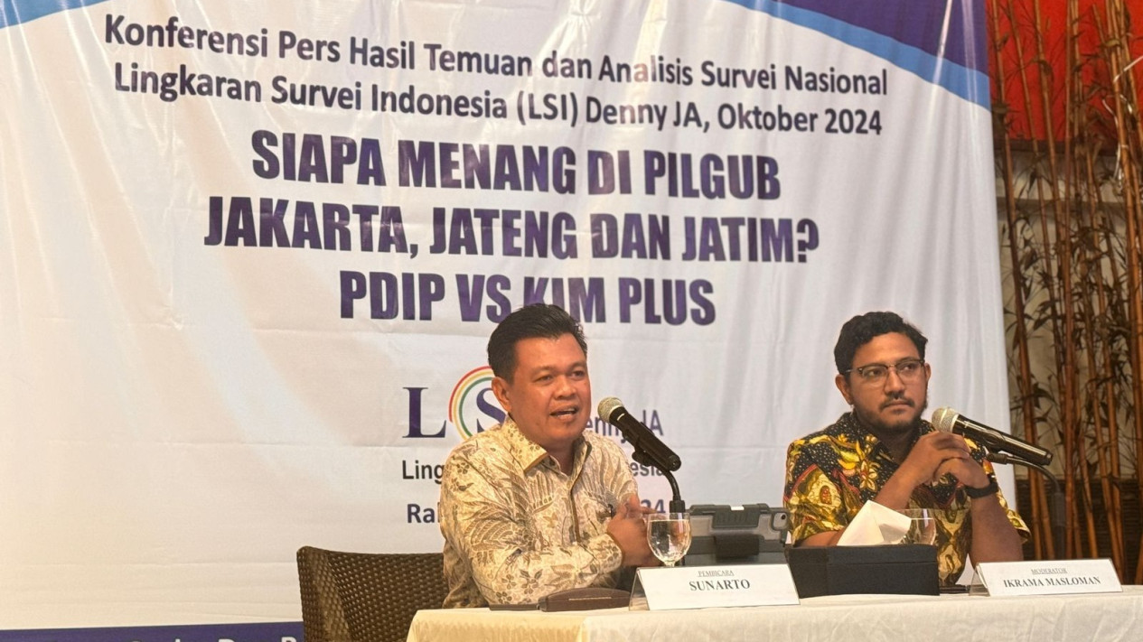 Survei LSI Denny JA: Ridwan Kamil-Suswono 37,4%, Pramono-Rano 37,1%, Dharma-Kun 4%,
            - galeri foto