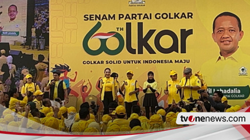 Gelar Senam HUT Golkar, Bahlil Lahadalia Sapa Kader se-Indonesia Hingga Minta Menangkan Pilkada