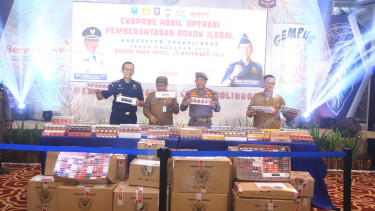 Libatkan Camat dan Kades, Bea Cukai Bersama Satpol PP Probolinggo Perangi Rokok Ilegal